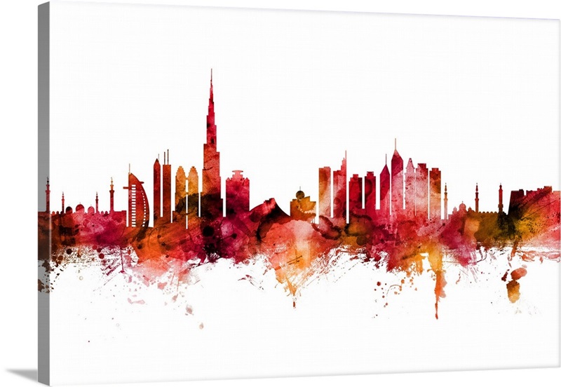 Dubai Skyline Wall Art, Canvas Prints, Framed Prints, Wall Peels