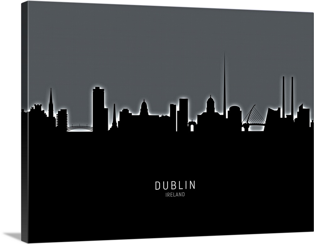 Skyline of Dublin, Ireland.