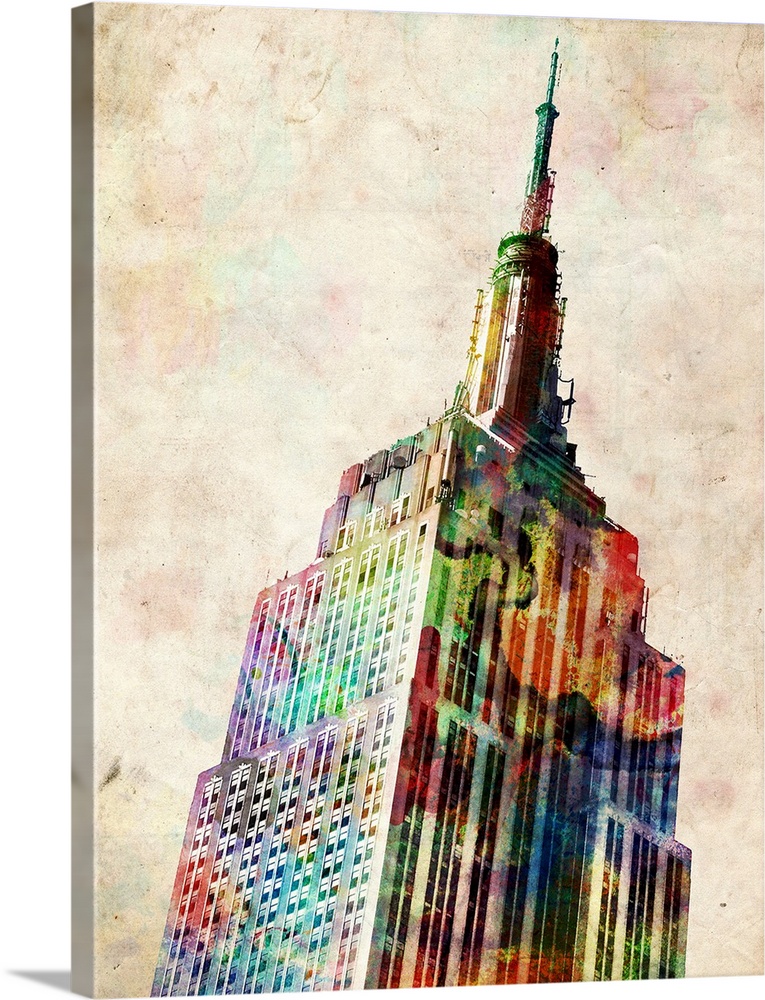 Empire State Building watercolor illustration