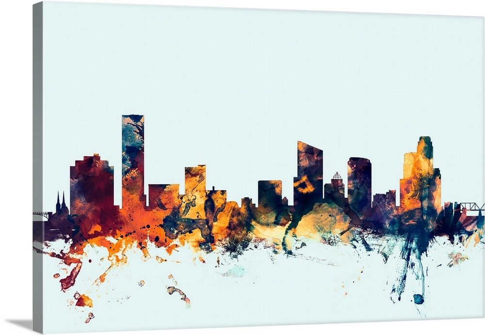 Grand Rapids Michigan Skyline Wall Art, Canvas Prints, Framed Prints, Wall Peels Great Big Canvas