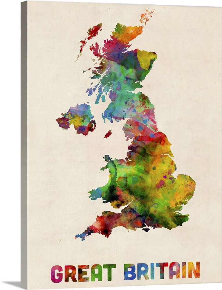 Great Britain Watercolor Map