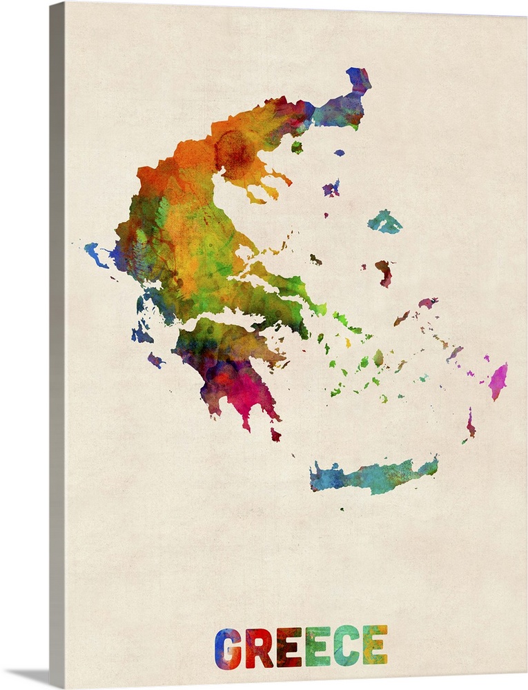 Greece Watercolor Map