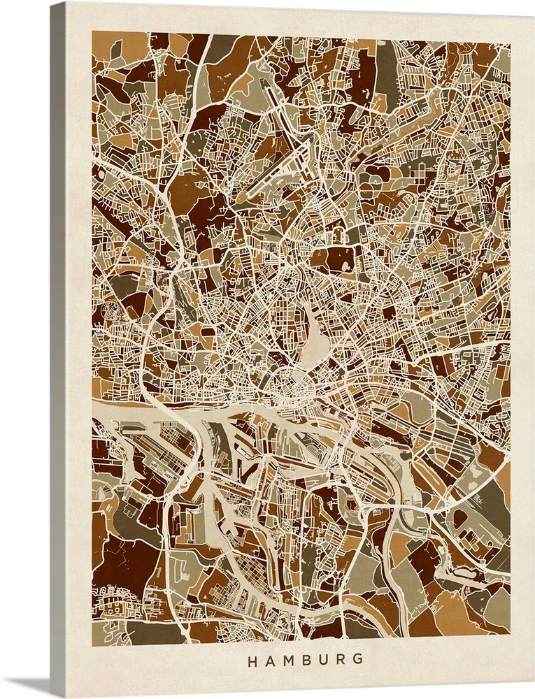 City street map of Hamburg, Germany