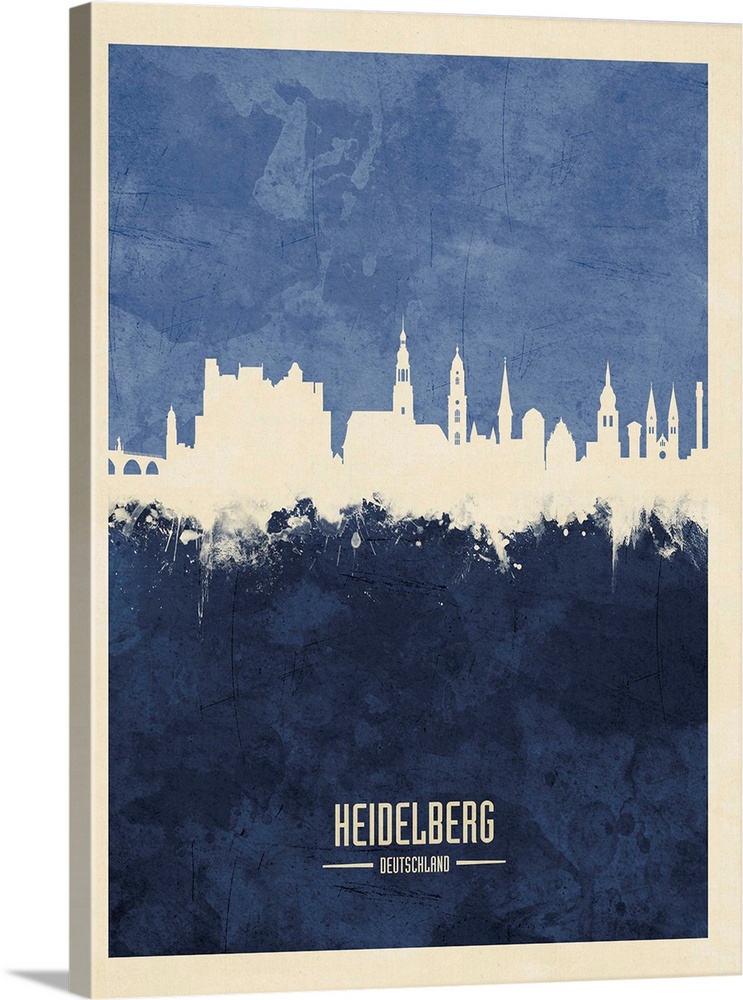 Watercolor art print of the skyline of Heidelberg, Germany