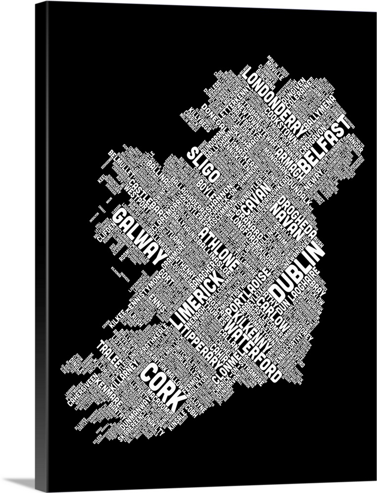 Contemporary typography artwork of Eire City in Ireland.