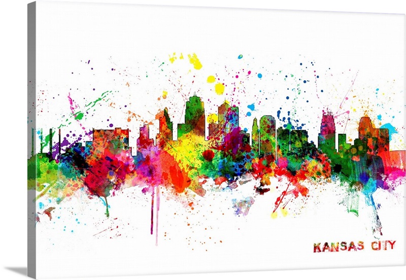 Kansas City Skyline Wall Art, Canvas Prints, Framed Prints, Wall Peels