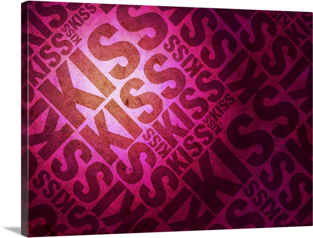 Kiss Kiss Letters on Pink