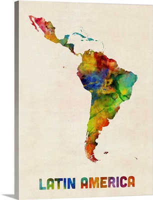 Latin America Watercolor Map