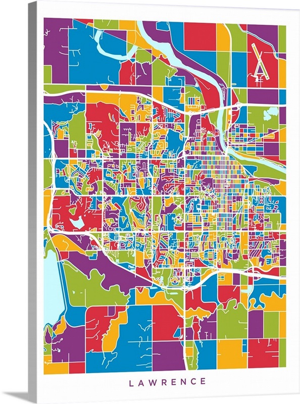 Lawrence Kansas City Map Wall Art, Canvas Prints, Framed Prints, Wall Peels Great Big Canvas