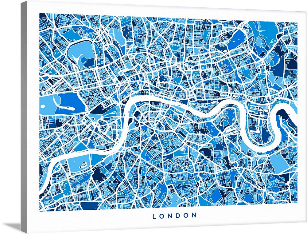 London England Street Map Wall Art, Canvas Prints, Framed Prints, Wall  Peels | Great Big Canvas