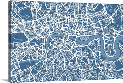 London Map Art Steel Blue