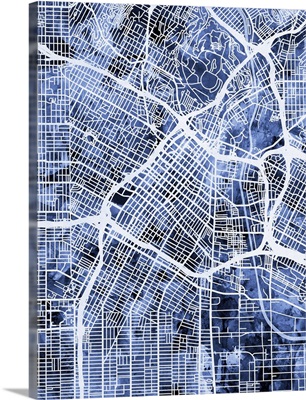 Los Angeles City Street Map, Blue