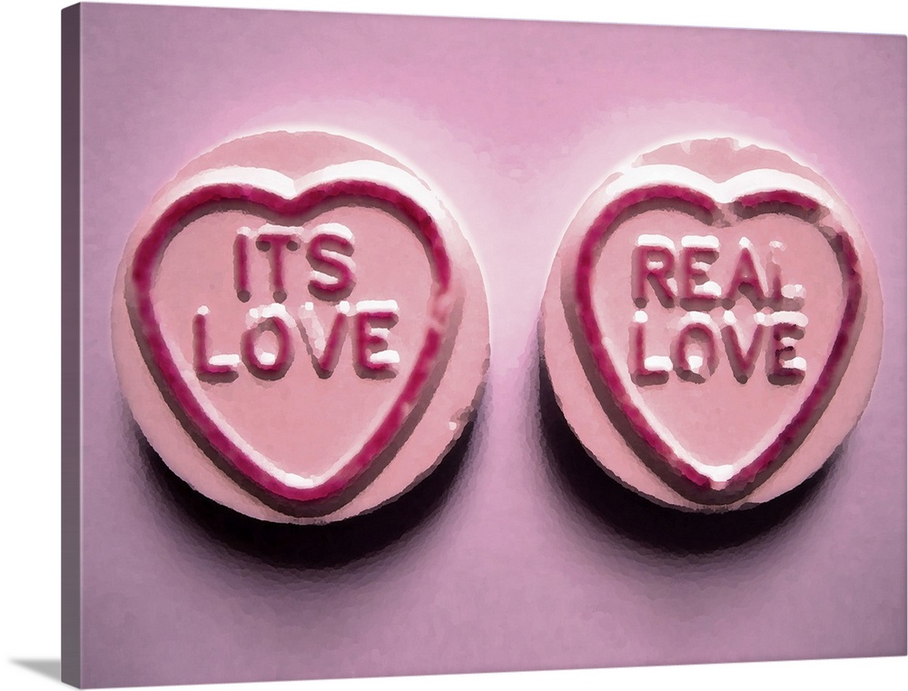 Love Hearts Sweets It's Love, Real Love Wall Art, Canvas Prints