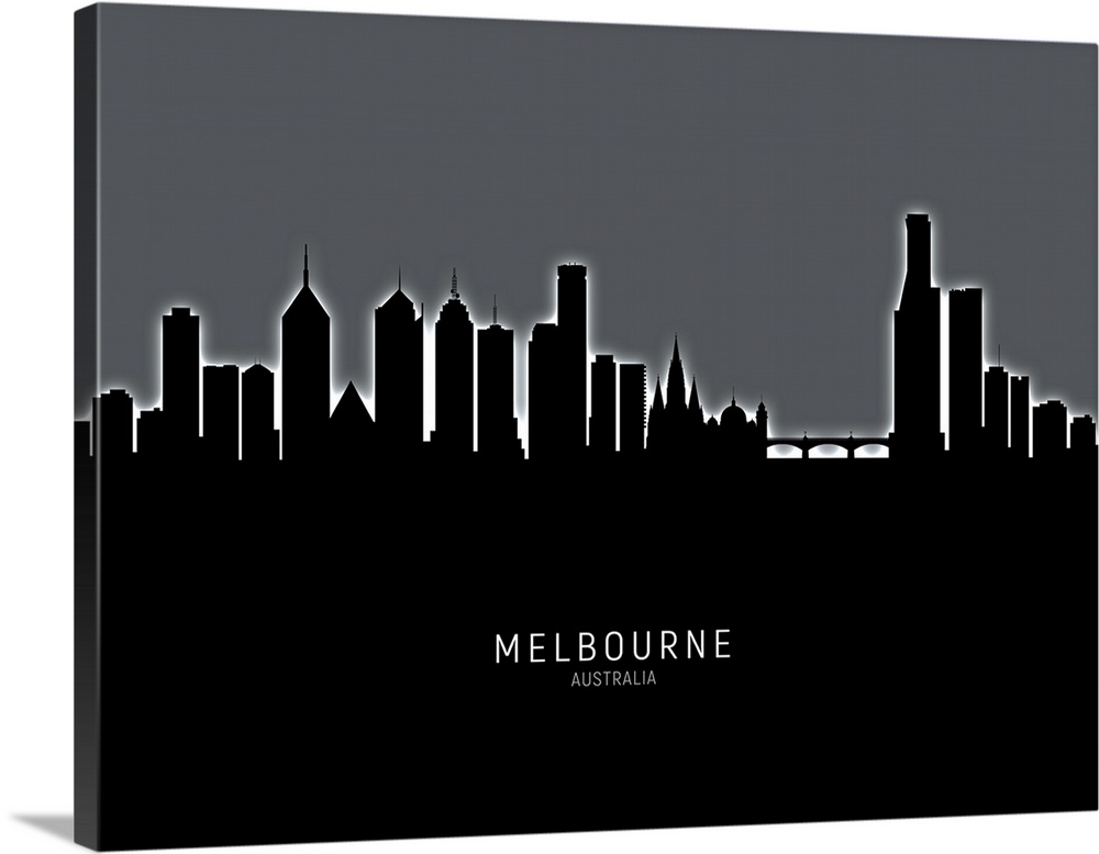 Skyline of Melbourne, Australia.