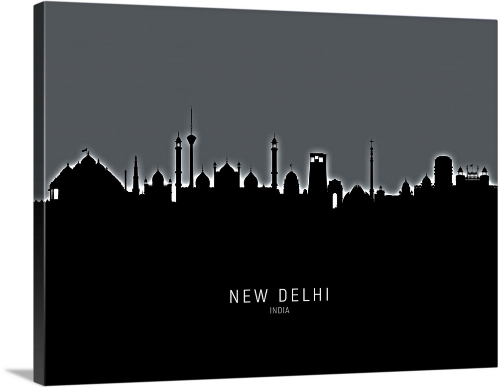 Skyline of New Delhi, India.