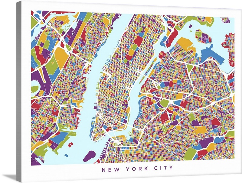 New York City Street Map Wall Art, Canvas Prints, Framed Prints, Wall ...