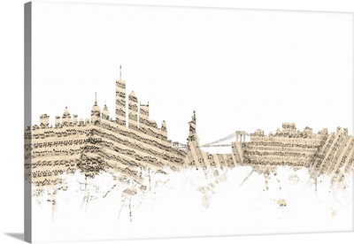 New York Skyline Sheet Music Cityscape
