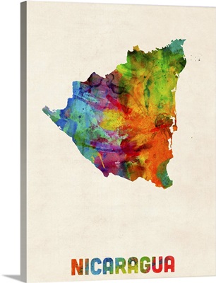 Nicaragua Watercolor Map