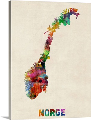Norway Watercolor Map