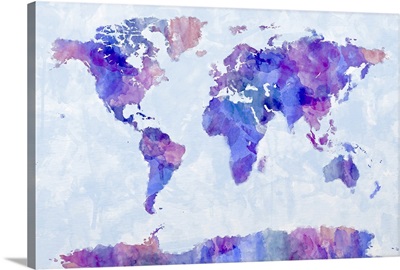 Paint map of the world - purple