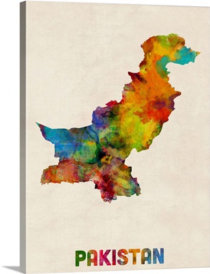 Pakistan Watercolor Map