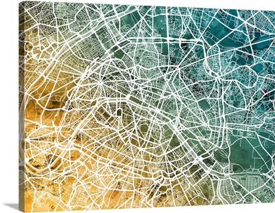 Paris France City Street Map