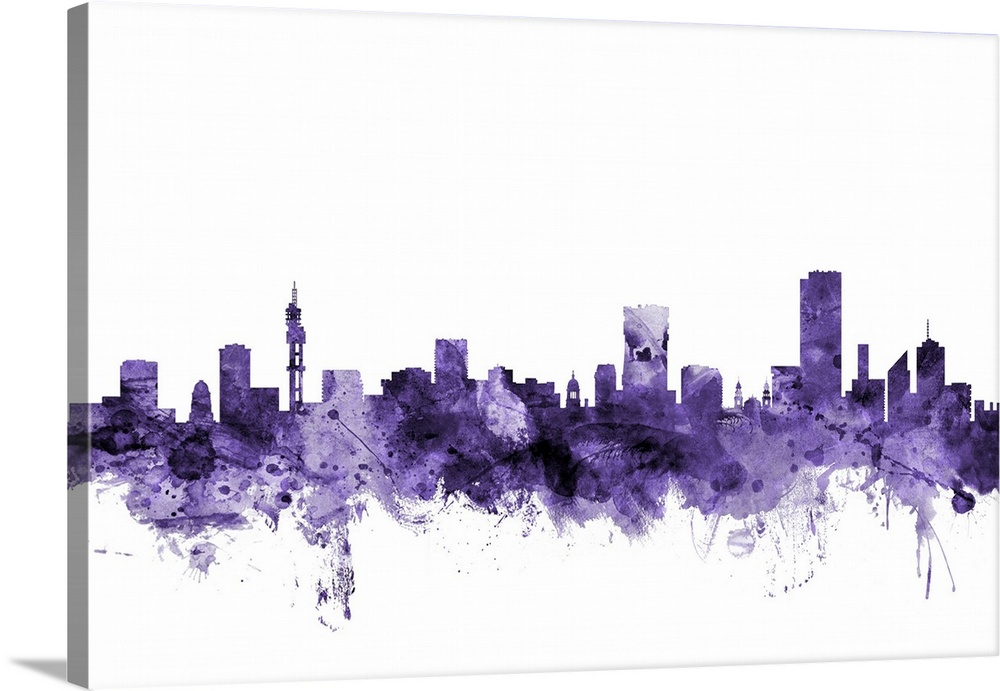 Watercolor art print of the skyline of Pretoria, South Africa