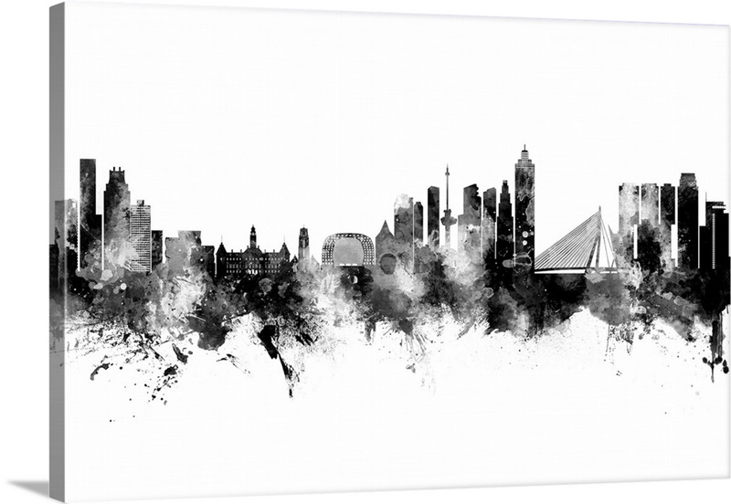 Rotterdam The Netherlands Skyline Wall Art, Canvas Prints, Framed ...