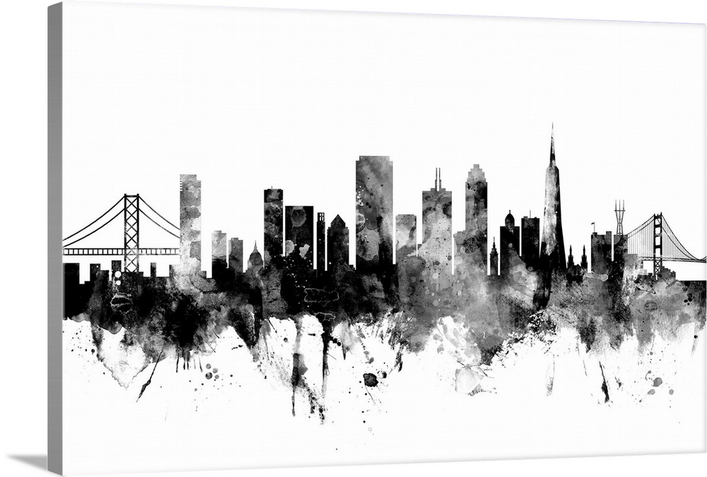San Francisco Skyline, Black And White Wall Art, Canvas Prints, Framed Prints, Wall Peels | Great Big Canvas