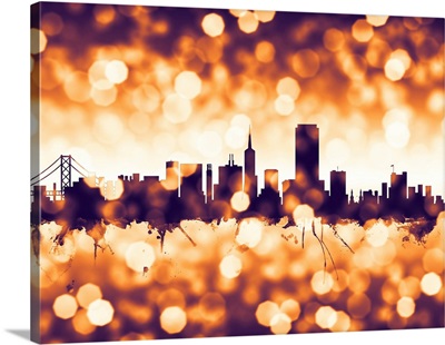 San Francisco Skyline, Orange Bokeh