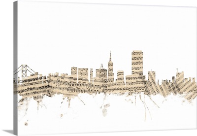 San Francisco Skyline Sheet Music Cityscape