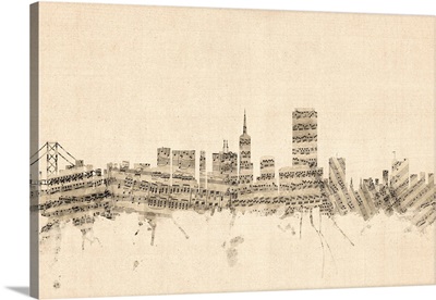 San Francisco Skyline Sheet Music Cityscape