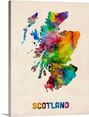 Scotland Watercolor Map