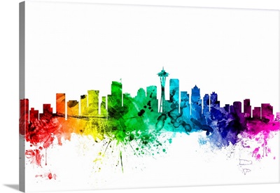 Seattle Washington Skyline, Rainbow