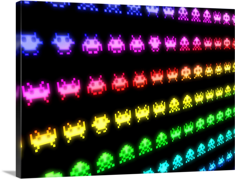 Space Invaders artwork based on the retro arcade game