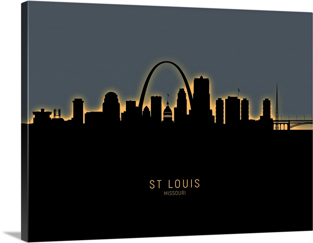 Skyline of St Louis, Missouri, United States.