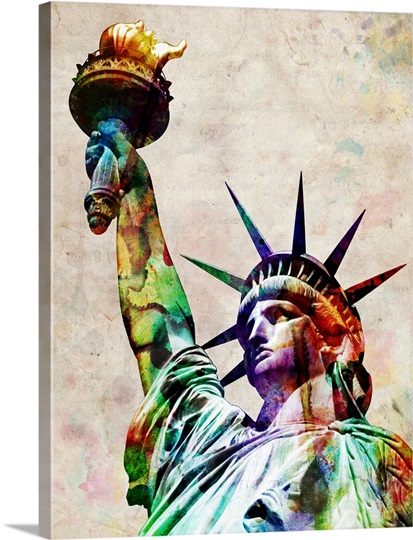 Statue of Liberty watercolor illustration Wall Art, Canvas Prints ...