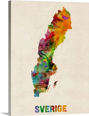 Sweden Watercolor Map