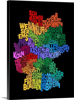 Text Map of Germany Map
