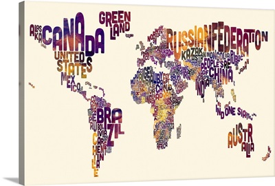 Text Map of the World