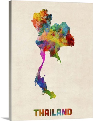 Thailand Watercolor Map