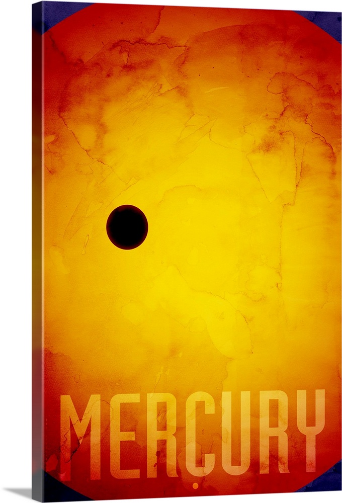 The Planet Mercury, number 1 in a set of 9 prints featuring the planets of our Solar System. Mercury is the first planet f...