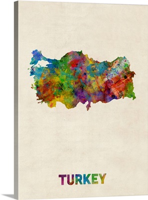 Turkey Watercolor Map