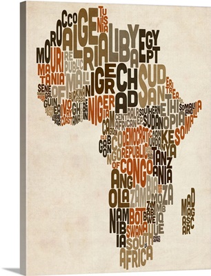 Typography Text Map of Africa