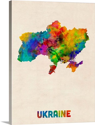 Ukraine Watercolor Map