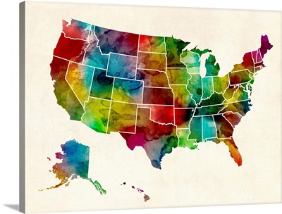United States Watercolor Map