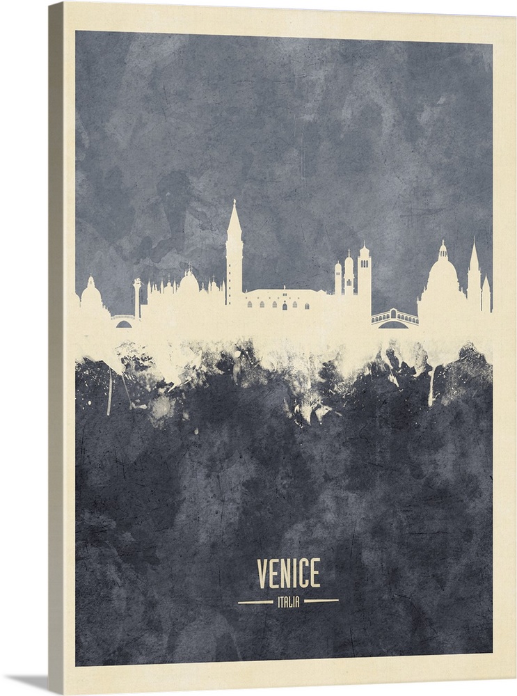 Watercolor art print of the skyline of Venice, Italy