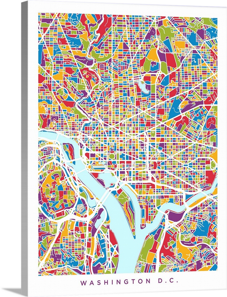 Street map of Washington DC, United States