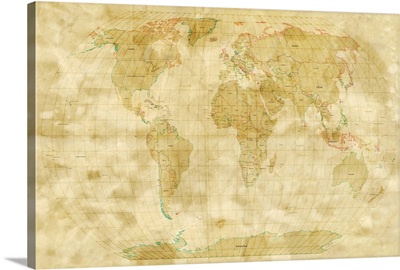 World Map Antique Style