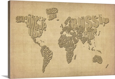 World Map made up of Country names
